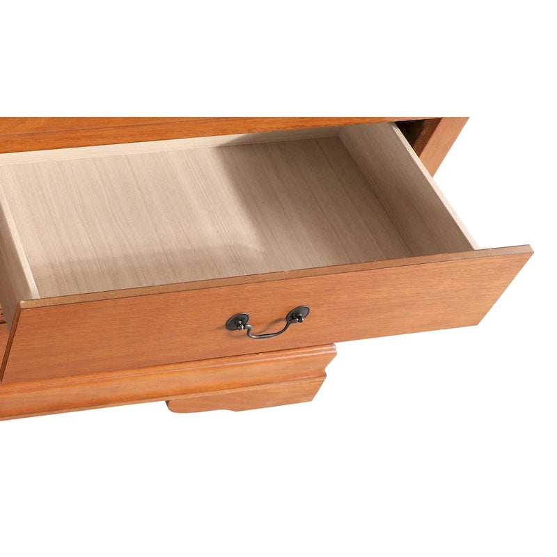 Commode de chambre en placage de bois multicolore avec tiroirs à queue d'aronde et glissières métalliques, assemblage par 1 personne