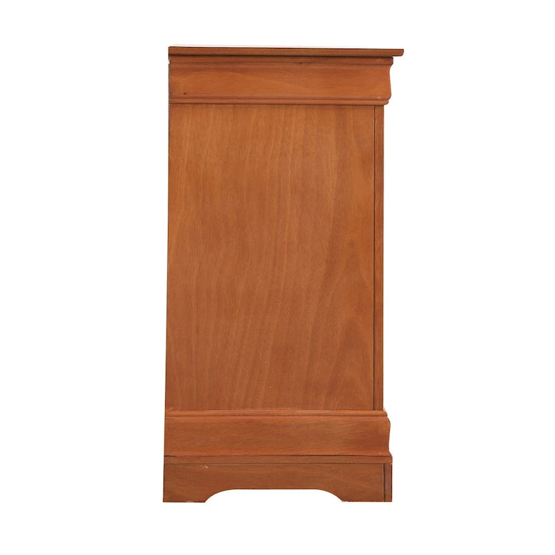 Commode de chambre en placage de bois multicolore avec tiroirs à queue d'aronde et glissières métalliques, assemblage par 1 personne