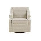 Fauteuil inclinable pivotant Jacquard sable à 360° avec base en métal noir, 1 place