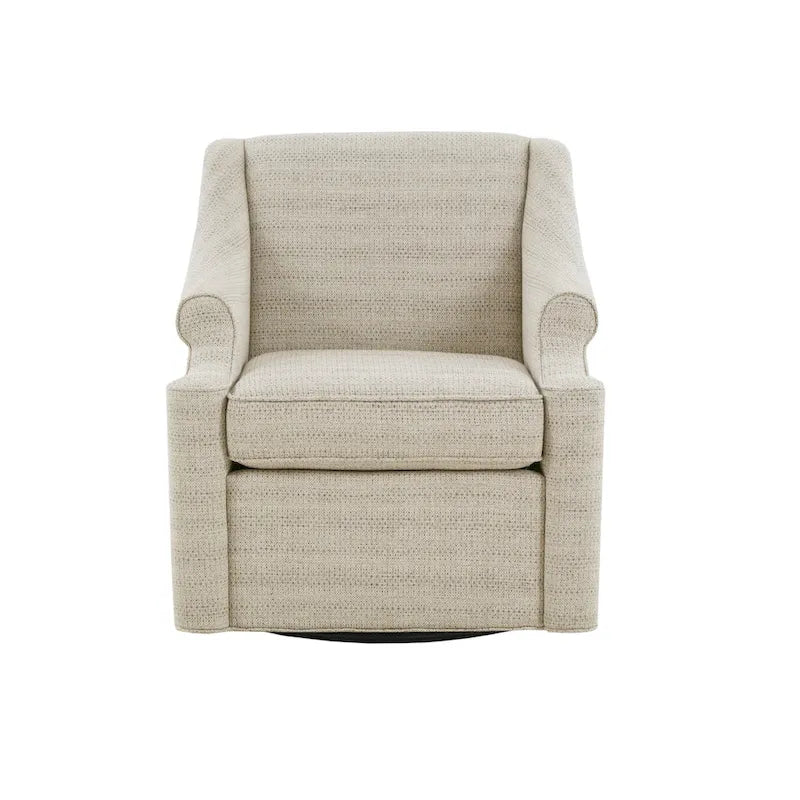 Fauteuil inclinable pivotant Jacquard sable à 360° avec base en métal noir, 1 place