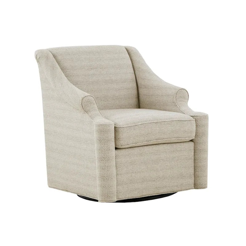 Fauteuil inclinable pivotant Jacquard sable à 360° avec base en métal noir, 1 place