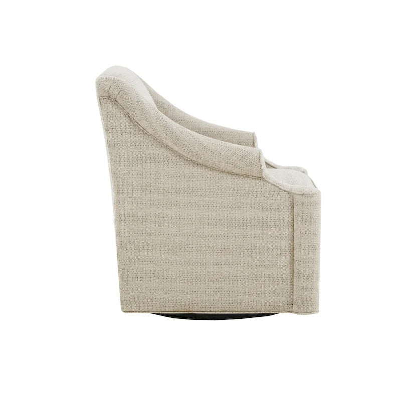 Fauteuil inclinable pivotant Jacquard sable à 360° avec base en métal noir, 1 place