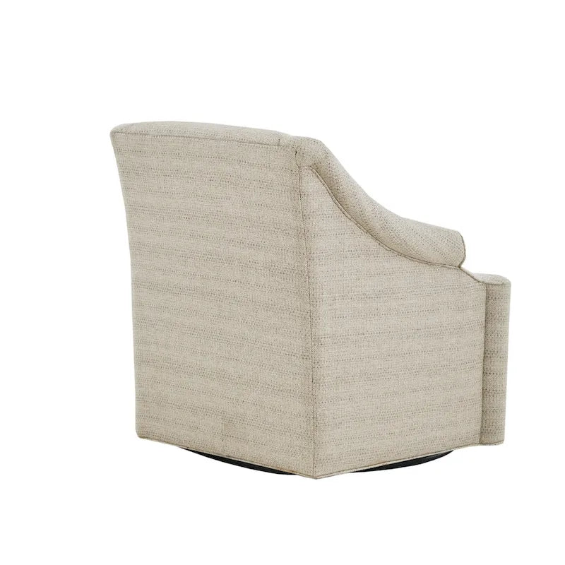 Fauteuil inclinable pivotant Jacquard sable à 360° avec base en métal noir, 1 place