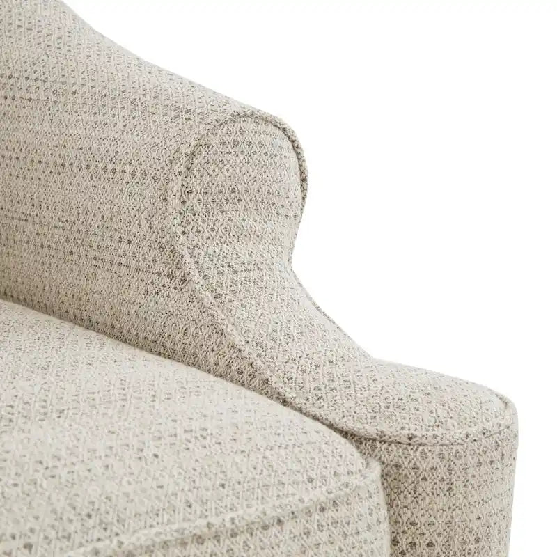 Fauteuil inclinable pivotant Jacquard sable à 360° avec base en métal noir, 1 place