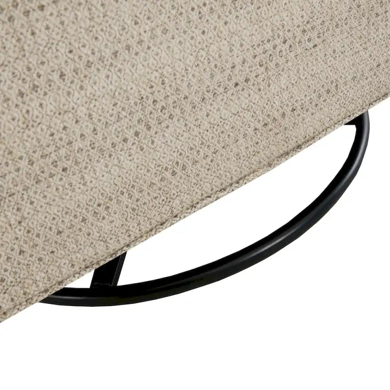 Fauteuil inclinable pivotant Jacquard sable à 360° avec base en métal noir, 1 place