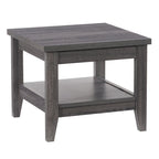 Table d'appoint gris foncé avec étagère inférieure, plateau en MDF, assemblage par 1 personne