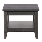 Table d'appoint gris foncé avec étagère inférieure, plateau en MDF, assemblage par 1 personne
