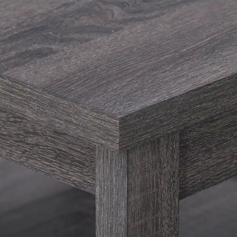 Table d'appoint gris foncé avec étagère inférieure, plateau en MDF, assemblage par 1 personne