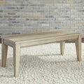 Banc en bois d'hévéa couleur grès avec pieds fuselés et double moulure à boules, 2 places