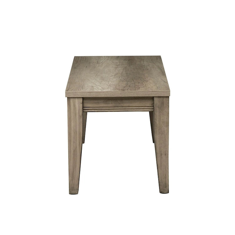 Banc en bois d'hévéa couleur grès avec pieds fuselés et double moulure à boules, 2 places