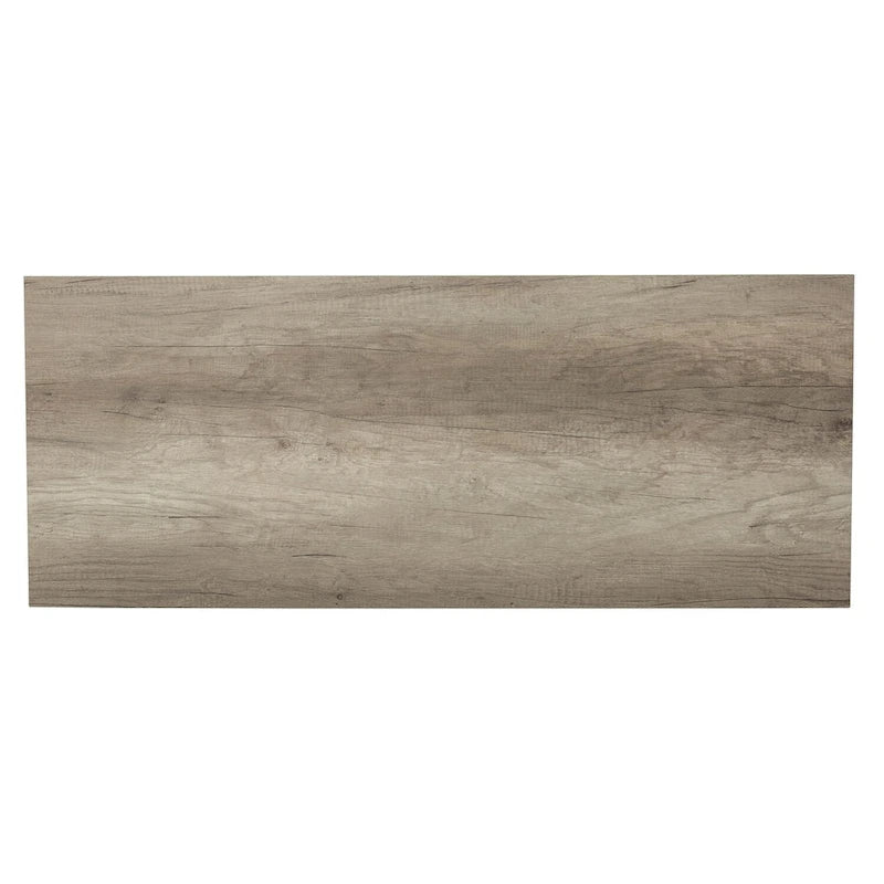 Banc en bois d'hévéa couleur grès avec pieds fuselés et double moulure à boules, 2 places