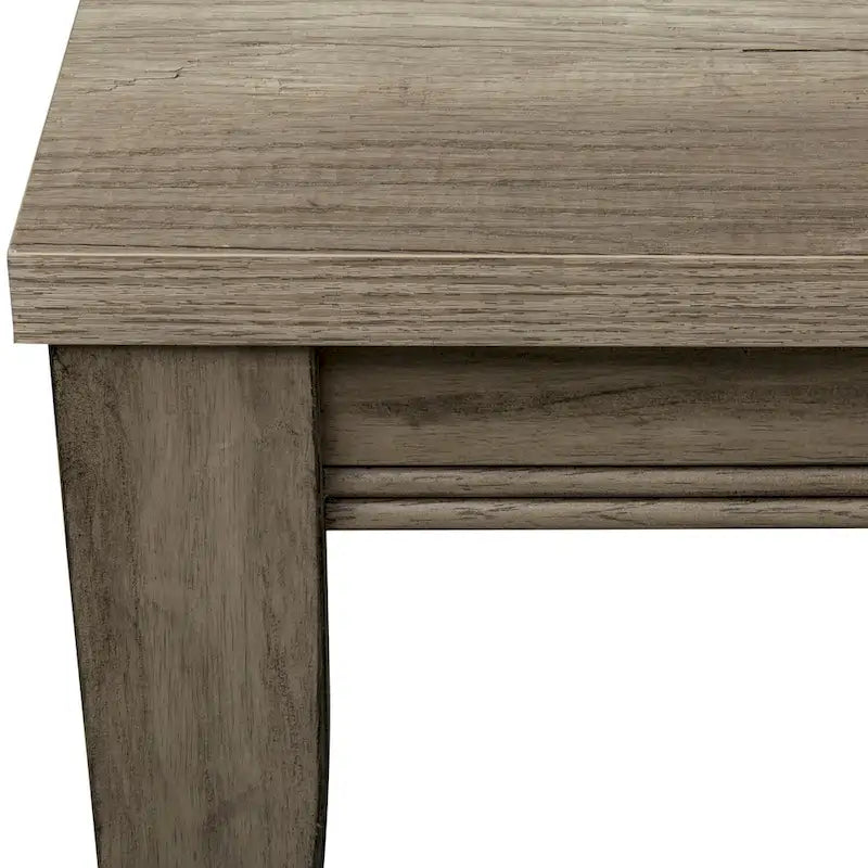 Banc en bois d'hévéa couleur grès avec pieds fuselés et double moulure à boules, 2 places