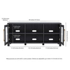 Meuble TV multicolore de 58 po avec 2 armoires fermées et 6 tablettes, assemblage par 1 personne