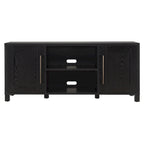 Meuble TV multicolore de 58 po avec 2 armoires fermées et 6 tablettes, assemblage par 1 personne