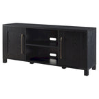 Meuble TV multicolore de 58 po avec 2 armoires fermées et 6 tablettes, assemblage par 1 personne