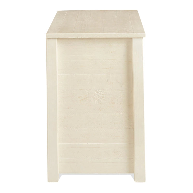 Table de chevet à 3 tiroirs en pin massif antique blanc/gris/noyer avec poignées de tiroir en métal, assemblage par 1 personne