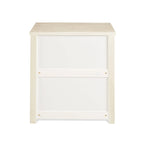 Table de chevet à 3 tiroirs en pin massif antique blanc/gris/noyer avec poignées de tiroir en métal, assemblage par 1 personne