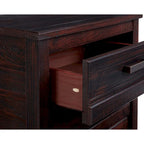 Table de chevet à 3 tiroirs en pin massif antique blanc/gris/noyer avec poignées de tiroir en métal, assemblage par 1 personne