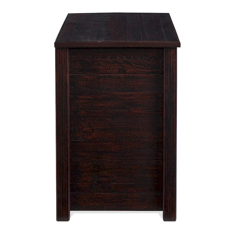 Table de chevet à 3 tiroirs en pin massif antique blanc/gris/noyer avec poignées de tiroir en métal, assemblage par 1 personne