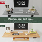 Bureau debout électrique à hauteur réglable en bois avec plateau de clavier et boutons de mémoire, assemblage par 1 personne