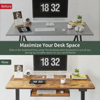 Bureau debout électrique à hauteur réglable en bois avec plateau de clavier et boutons de mémoire, assemblage par 1 personne