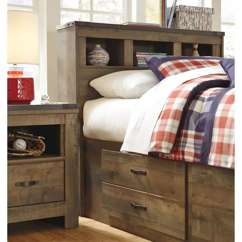 Signature Design by Ashley Trinell Brown Bookcase Headboard