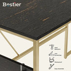Bureau en L avec armoire de rangement et tour de processeur, finition gris cendre/blanc cendre/noir doré/marron rustique, assemblage par 1 personne