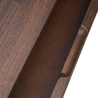 Bureau industriel en bois massif, noyer vieilli, avec 2 tiroirs et plateau coulissant pour clavier, assemblage par 1 personne