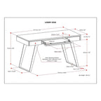 Bureau industriel en bois massif, noyer vieilli, avec 2 tiroirs et plateau coulissant pour clavier, assemblage par 1 personne