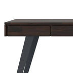 Bureau industriel en bois massif, noyer vieilli, avec 2 tiroirs et plateau coulissant pour clavier, assemblage par 1 personne