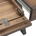 Bureau industriel en bois massif, noyer vieilli, avec 2 tiroirs et plateau coulissant pour clavier, assemblage par 1 personne