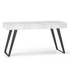 Bureau industriel en bois massif, noyer vieilli, avec 2 tiroirs et plateau coulissant pour clavier, assemblage par 1 personne