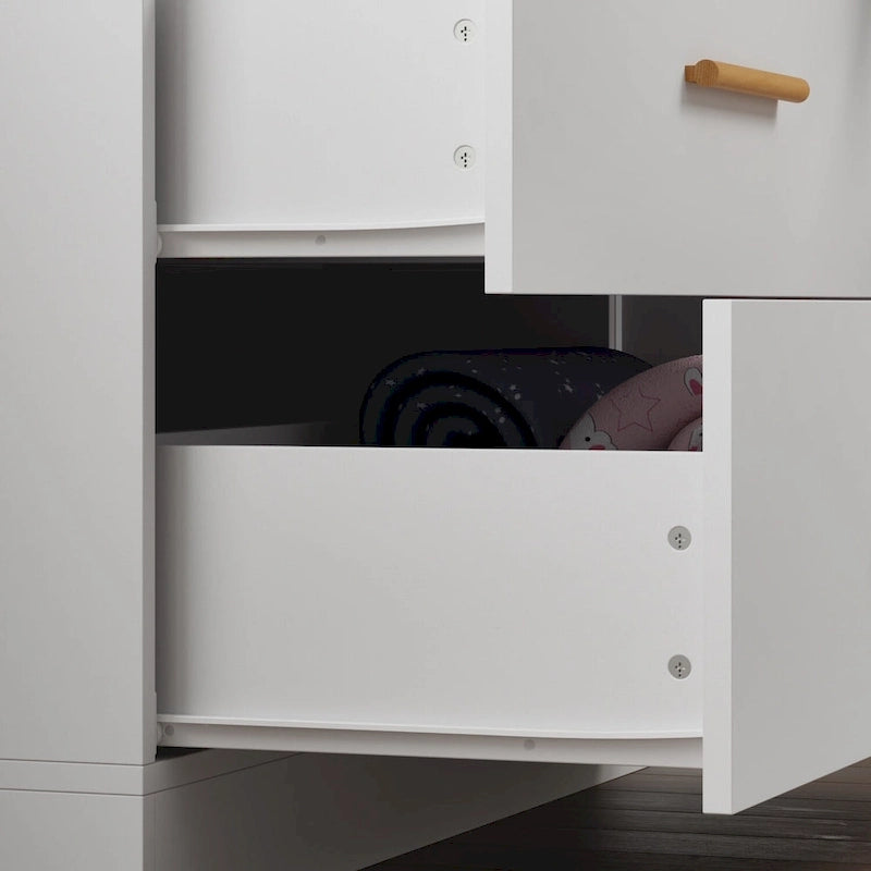 Armoire double en MDF blanc, autoportante, avec tringle et étagères, montage à 2 personnes
