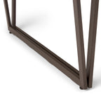 Bureau d'écriture en bois massif marron vieilli avec base en métal en V et tablette coulissante pour clavier, assemblage par 1 personne