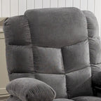 Fauteuil inclinable massant et à bascule en tissu avec fonction chauffante, port USB et porte-gobelets, 1 place