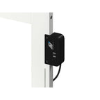 Lit plateforme double en bois massif blanc avec tête de lit, 2 tiroirs de rangement et station de charge USB, assemblage par 2 personnes