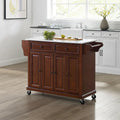 Crosley Full-size Granite Top Mahogany Kitchen Cart - 51.5  W x 18  D x 36.5  H