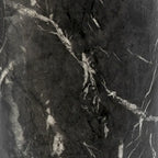 Table d'appoint ronde à pied, noir et blanc, en béton avec finition marbre, montage par 1 personne
