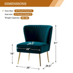 Fauteuil d'appoint sans accoudoirs en velours violet, avec dossier capitonné et pieds en métal doré, 1 place