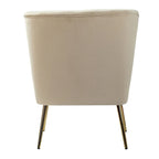 Fauteuil d'appoint sans accoudoirs en velours violet, avec dossier capitonné et pieds en métal doré, 1 place