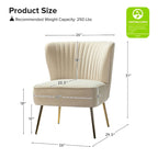 Fauteuil d'appoint sans accoudoirs en velours violet, avec dossier capitonné et pieds en métal doré, 1 place
