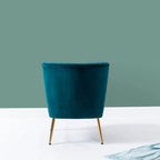 Fauteuil d'appoint sans accoudoirs en velours violet, avec dossier capitonné et pieds en métal doré, 1 place