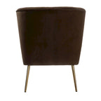 Fauteuil d'appoint sans accoudoirs en velours violet, avec dossier capitonné et pieds en métal doré, 1 place