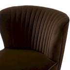 Fauteuil d'appoint sans accoudoirs en velours violet, avec dossier capitonné et pieds en métal doré, 1 place
