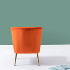 Fauteuil d'appoint sans accoudoirs en velours violet, avec dossier capitonné et pieds en métal doré, 1 place
