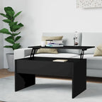 Table basse relevable multicolore avec rangement dissimulé, bois d'ingénierie, assemblage par 1 personne
