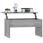 Table basse relevable multicolore avec rangement dissimulé, bois d'ingénierie, assemblage par 1 personne