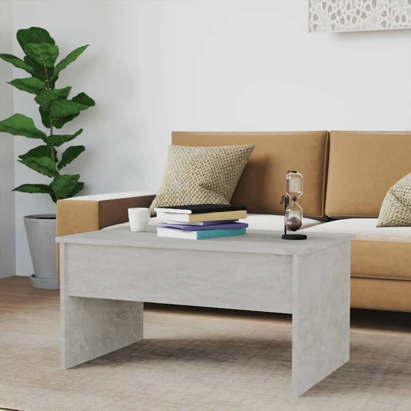Table basse relevable multicolore avec rangement dissimulé, bois d'ingénierie, assemblage par 1 personne