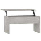 Table basse relevable multicolore avec rangement dissimulé, bois d'ingénierie, assemblage par 1 personne