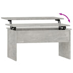Table basse relevable multicolore avec rangement dissimulé, bois d'ingénierie, assemblage par 1 personne
